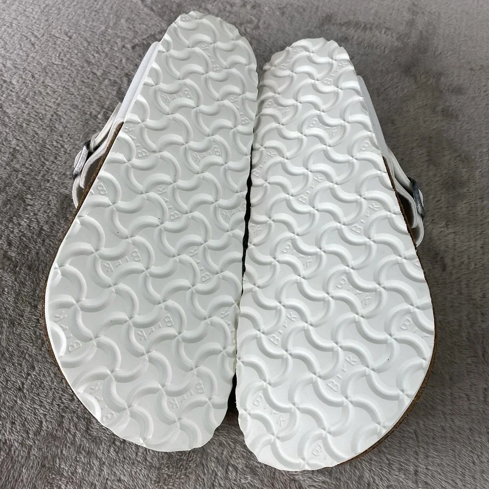 Birkenstock Gizeh Sandals Womens US 7 EU 38 White Birko-Flor Regular Fit NEW